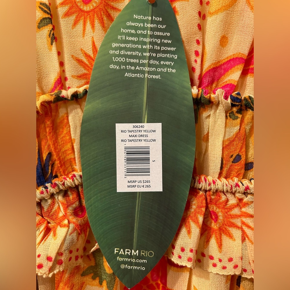 NWT Yellow Rio Tapestry Maxi Dress - Picture 3 of 3